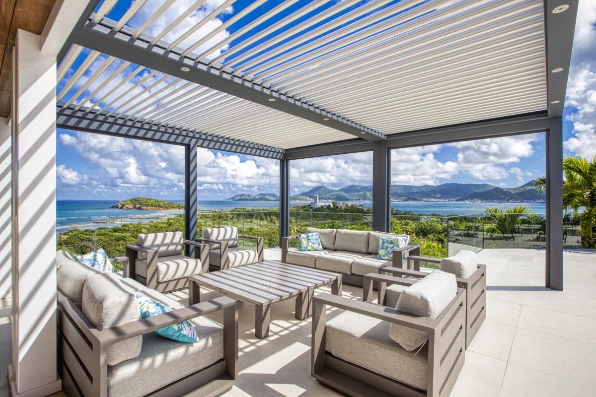 Location villa Saint Martin Terres Basses - villa 5 chambres 10 prsonnes - 300m de la plage de Baie aux Prunes - Vue mer et Piscine (11)